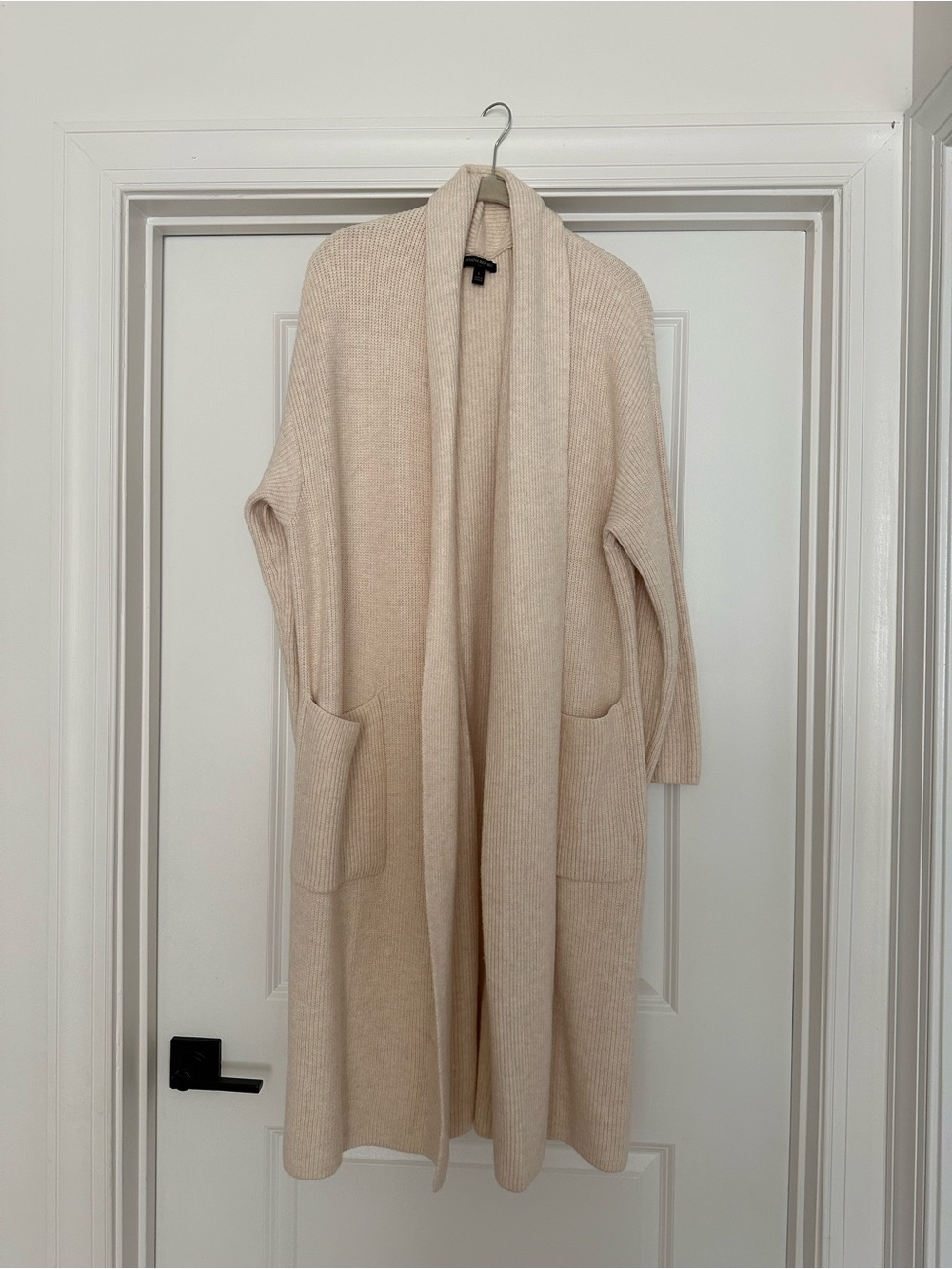 Banana Republic Cream Longline Open-Front Cardigan Coat